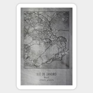 Rio de Janeiro, Brazil, city map Sticker